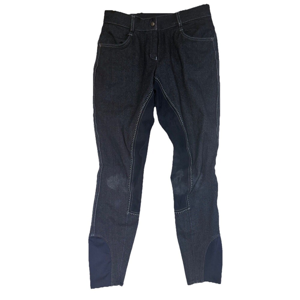 Ovation Horseback Riding Breeches Pants Knee Patch Blue Womens 28‎ R Equestrian